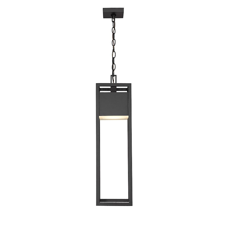 Z-Lite Barwick 1 Light 27" Outdoor Chain Mount Ceiling, Black