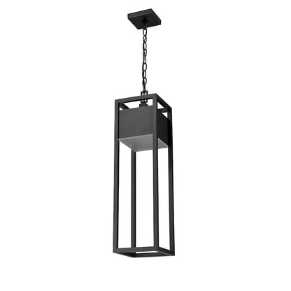 Z-Lite Barwick 1 Light 27" Outdoor Chain Mount Ceiling, Black