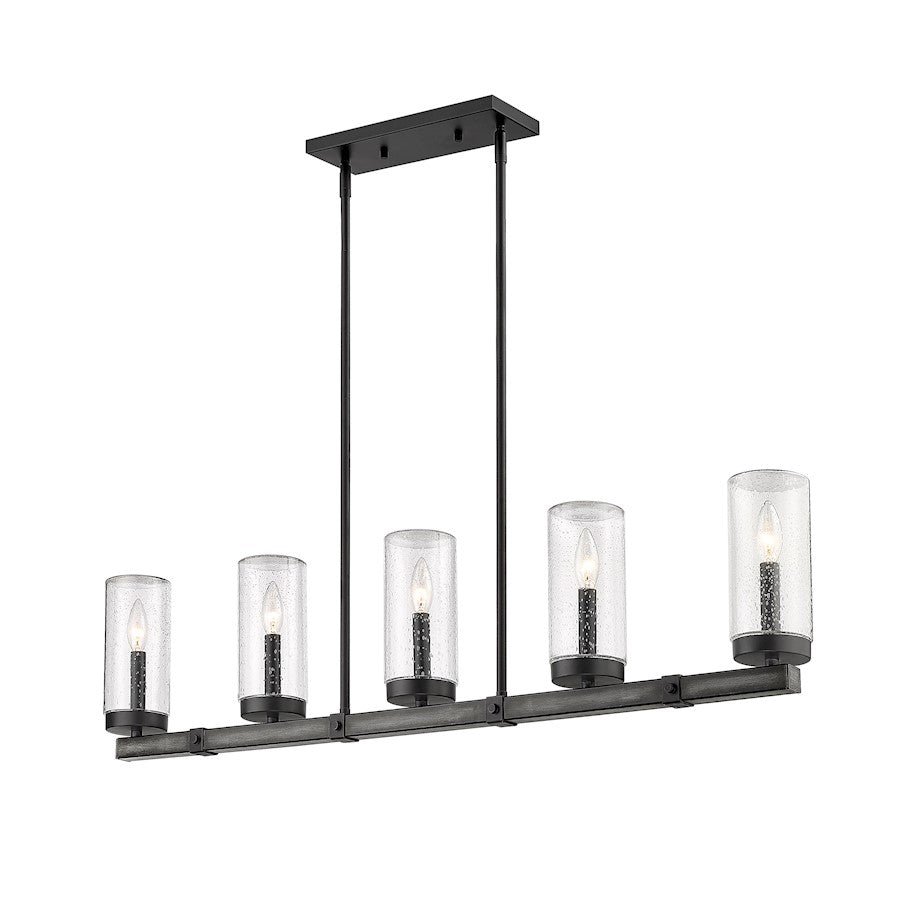 Z-Lite Marlow 5 Light Outdoor Linear in Ashen Barnboard/Seedy - 589-5L-ABB