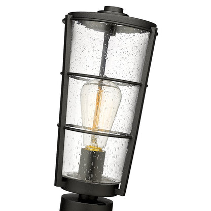 Z-Lite Helix 1 Light Outdoor Pier Mount, Black/Clear Seedy