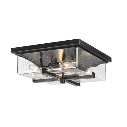 Z-Lite Sana 4 Light Outdoor Flush Ceiling Mount, Black/Seedy - 592F-BK