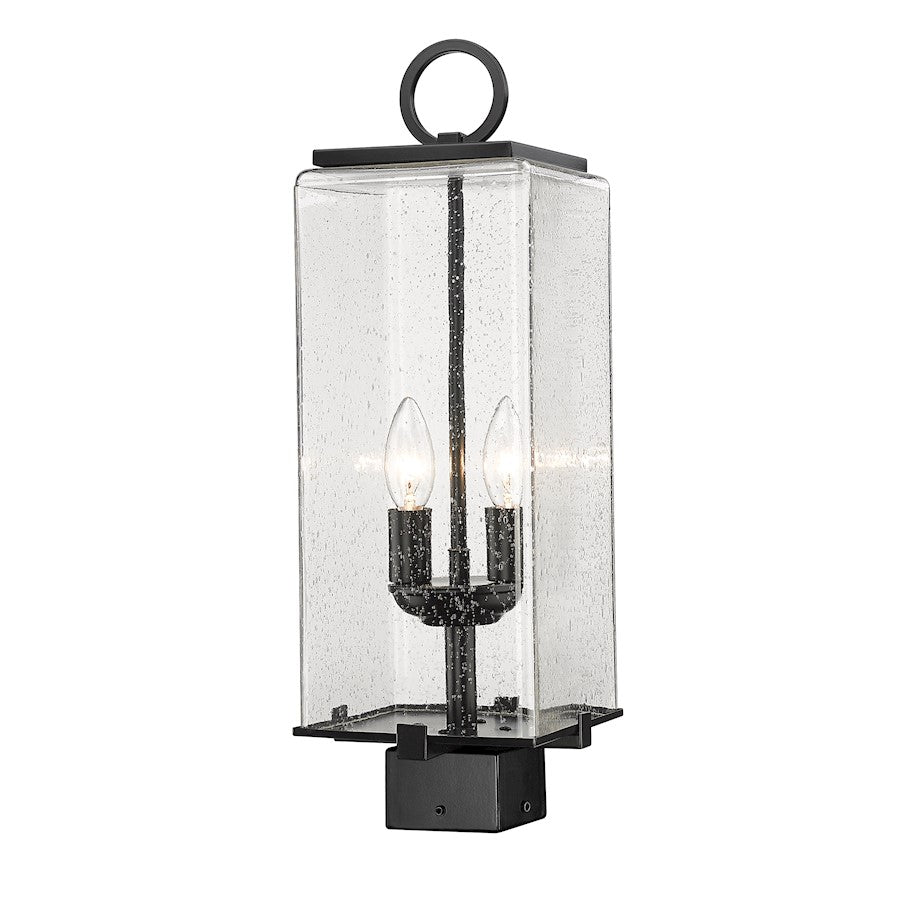 Z-Lite Sana 2 Light Outdoor Post Mount, Black/Seedy - 592PHMS-BK