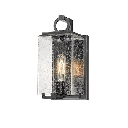 Z-Lite Sana 1 Light 12.75" Outdoor Wall Sconce, Black/Seedy - 592S-BK