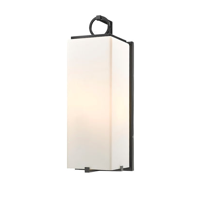 Z-Lite Sana 3 Light Outdoor Wall Sconce, Black/White Opal - 593B-BK