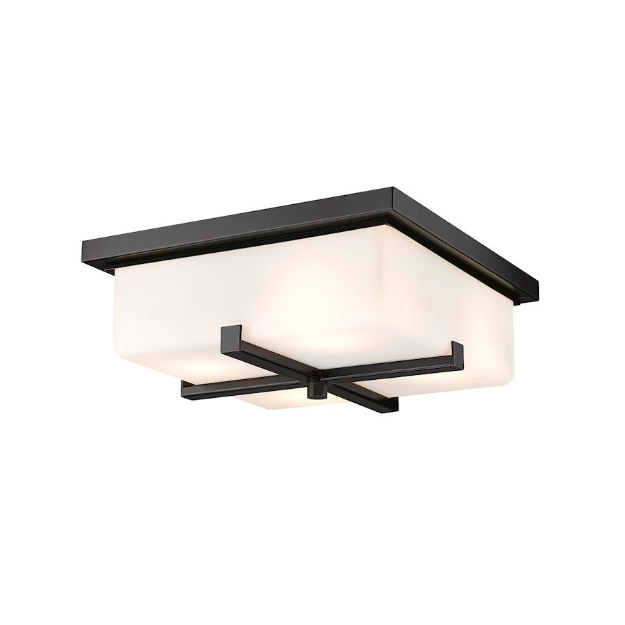 Z-Lite Sana 4 Light Outdoor Flush Ceiling Mount, Black