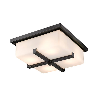 Z-Lite Sana 4 Light Outdoor Flush Ceiling Mount, Black