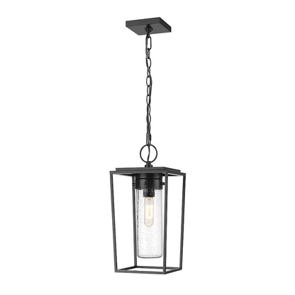 Z-Lite Sheridan 1 Light 8" Outdoor Ceiling Mount, Black/Seedy - 594CHM-BK