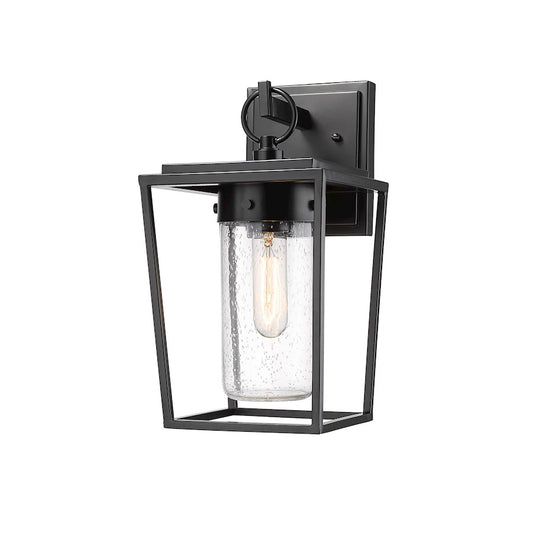 Z-Lite Sheridan 1 Light 8" Outdoor Wall Sconce in Black/Seedy - 594S-BK