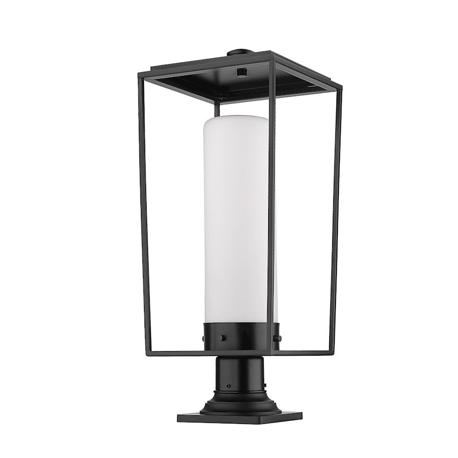 Z-Lite Sheridan 1 Light Outdoor Pier Mount, Black/WH