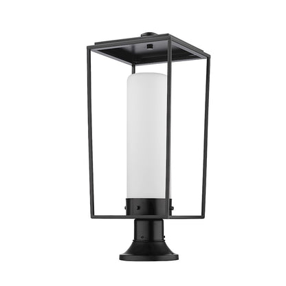 Z-Lite Sheridan 1 Light Outdoor Pier Mount, Black/WH