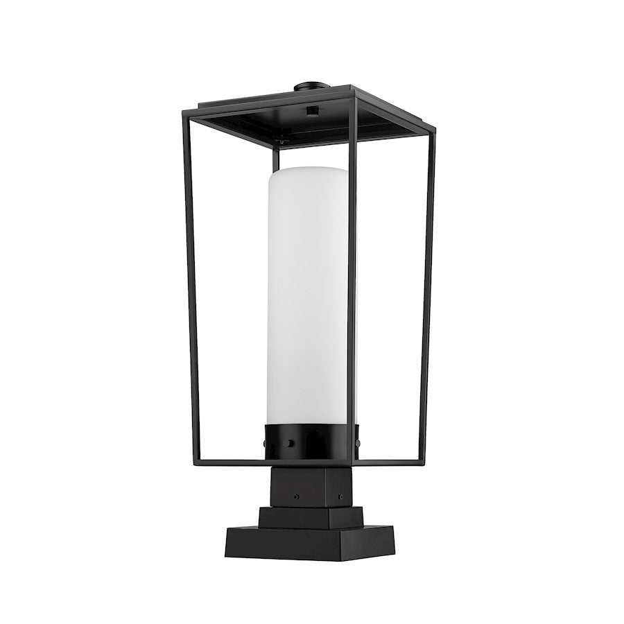 Z-Lite Sheridan 1 Light Outdoor Pier Mount, Black/WH