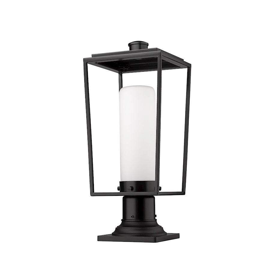 Z-Lite Sheridan 1 Light Outdoor Pier Mount, Black/WH