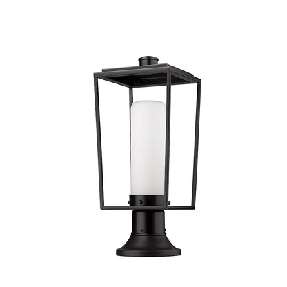 Z-Lite Sheridan 1 Light Outdoor Pier Mount, Black/WH