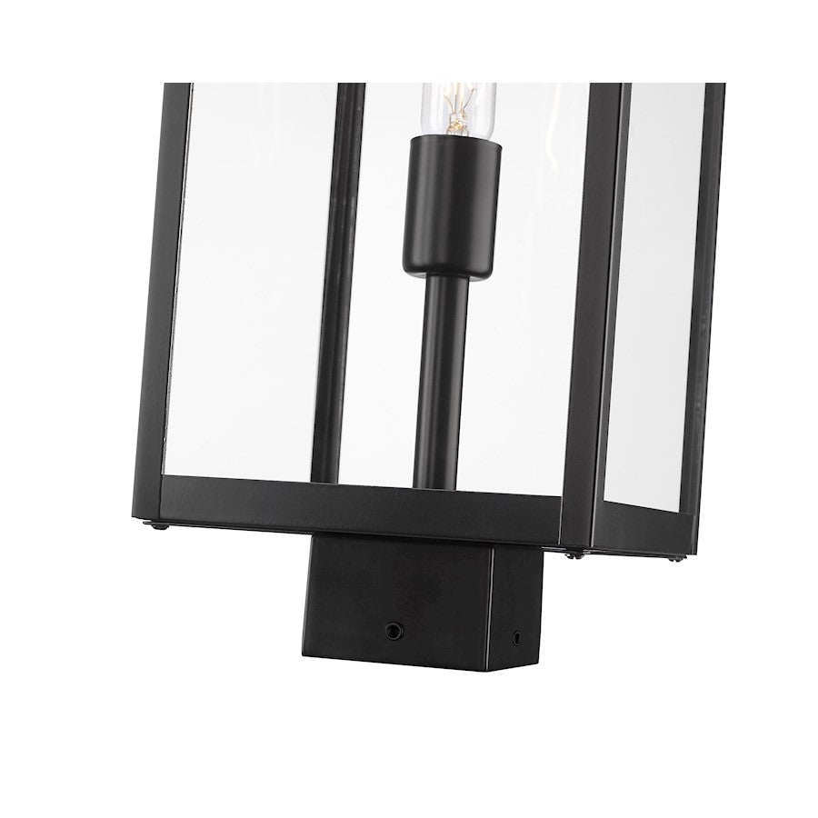 Z-Lite Nuri 1 Light Outdoor Post Mount in Black/Clear