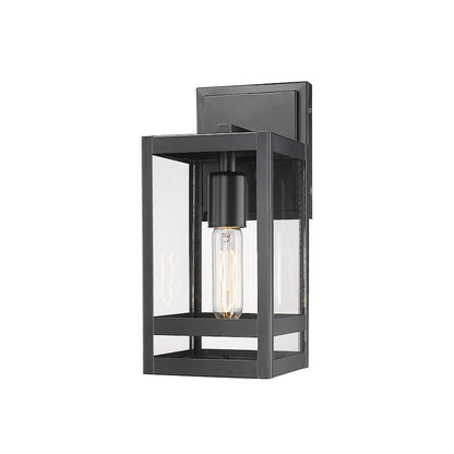 Z-Lite Nuri 1 Light 13" Outdoor Wall Sconce in Black/Clear - 596S-BK