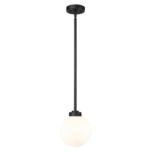 Z-Lite Laurent 1 Light Outdoor Pendant, Black/Opal - 597P8-BK