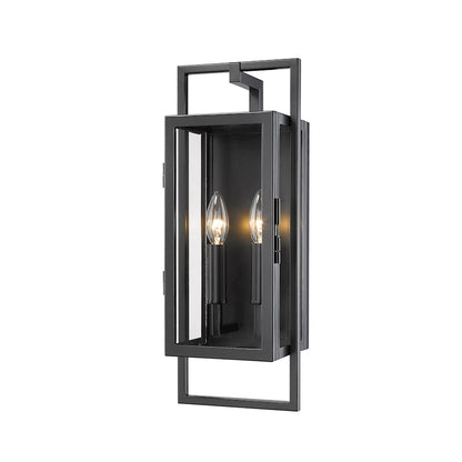 Z-Lite Lucian 2 Light 18.50" Outdoor Wall Sconce in Black/Clear - 598S-BK