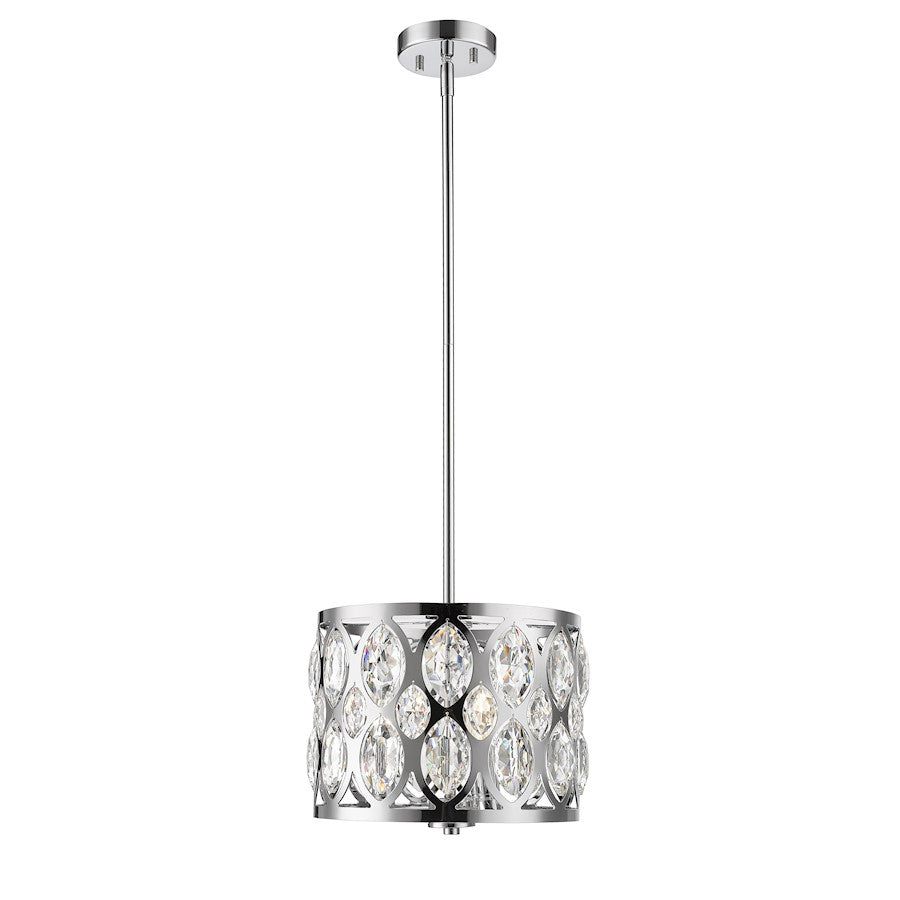 Z-Lite Dealey 3 Light Chandelier, Chrome/Clear - 6010-12CH