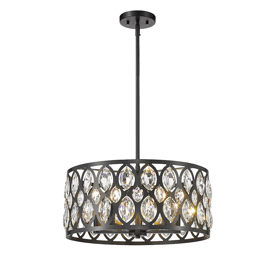 Dealey Chandelier, Black, Black