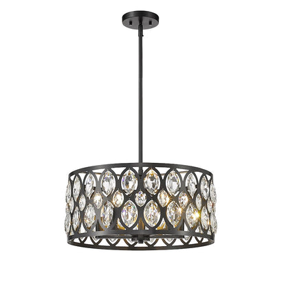 Dealey Chandelier, Black, Black