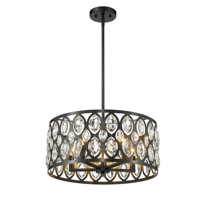 Dealey Chandelier, Black, Black