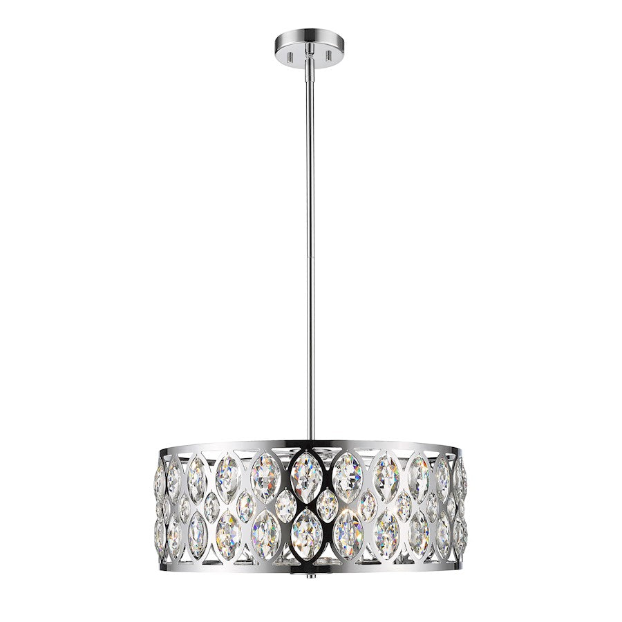 Z-Lite 6 Light Dealey 23" Chandelier, Chrome - 6010-24CH