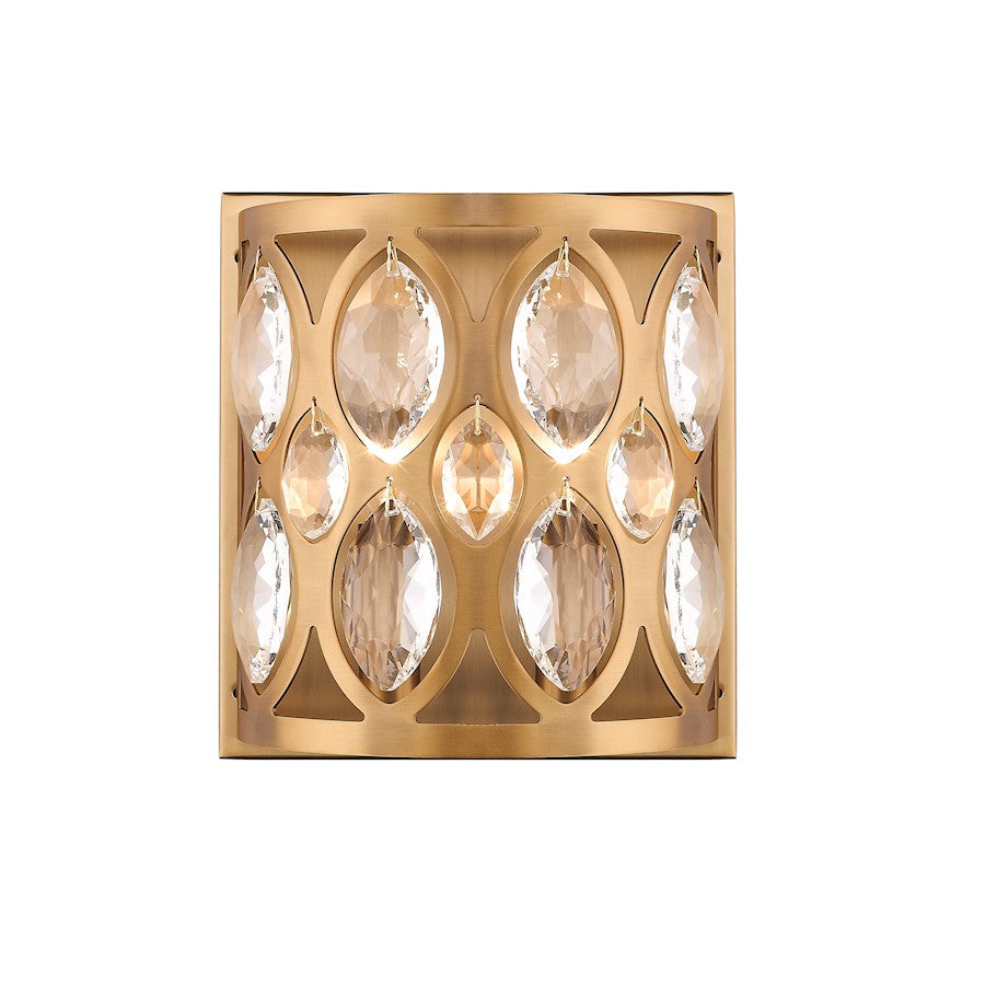 Z-Lite Dealey 2 Light Wall Sconce, Heirloom Brass/Clear - 6010-2S-HB