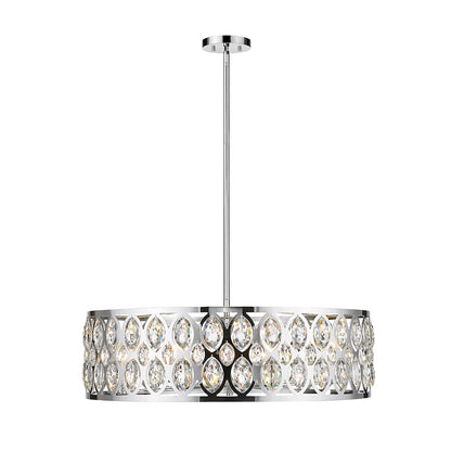 Z-Lite Dealey 8 Light 8.75" Chandelier, Chrome, Chrome/Clear Crystal - 6010-30CH