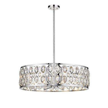 8 Light 8.75" Chandelier, Clear Crystal