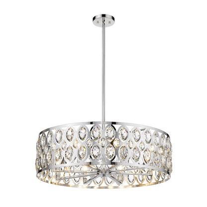 8 Light 8.75" Chandelier, Clear Crystal