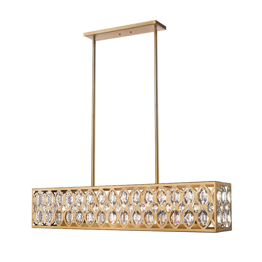 Z-Lite Dealey 7 Light Chandelier, Heirloom Brass/Clear - 6010-42HB