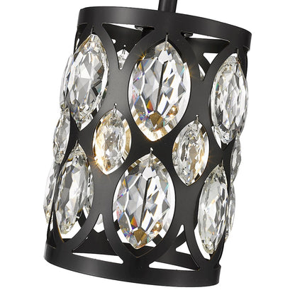 1 Light 9" Mini Pendant, Black, Black