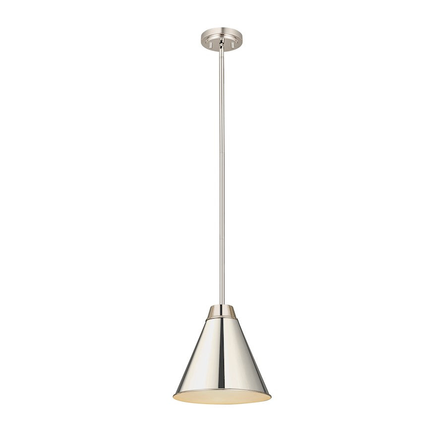 Z-Lite Eaton 1 Light 12" Pendant, Polished Nickel - 6011P12-PN