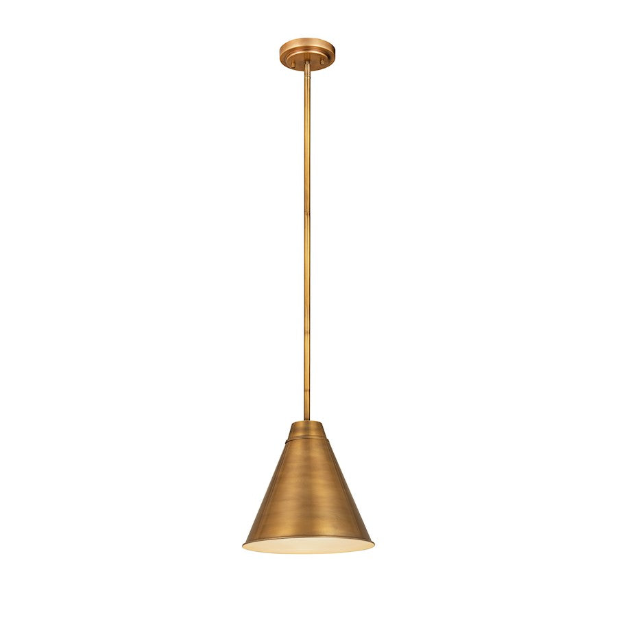 Z-Lite Eaton 1 Light 12" Pendant, Rubbed Brass - 6011P12-RB