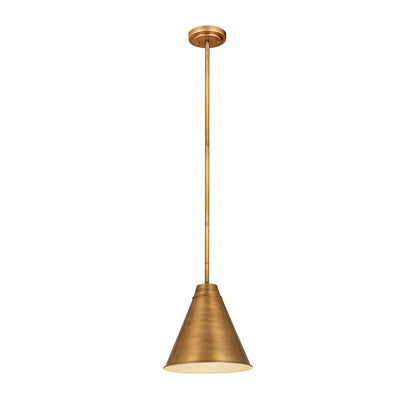 Z-Lite Eaton 1 Light 12" Pendant, Rubbed Brass - 6011P12-RB