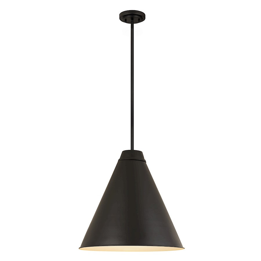 Z-Lite Eaton 1 Light Pendant, Matte Black - 6011P24-MB