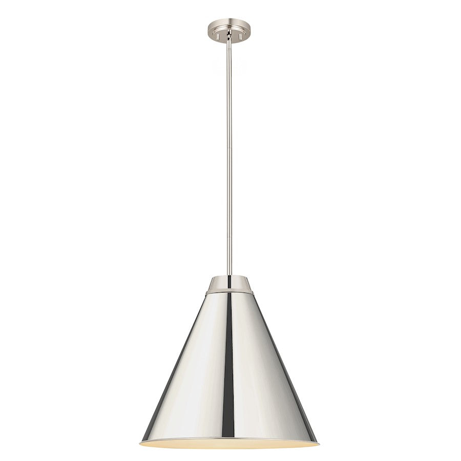 Z-Lite Eaton 1 Light Pendant, Polished Nickel - 6011P24-PN