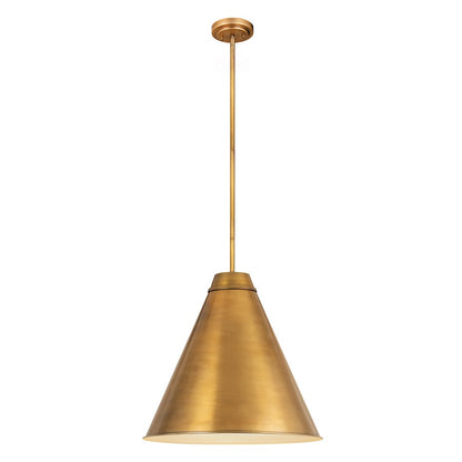 Z-Lite Eaton 1 Light Pendant, Rubbed Brass - 6011P24-RB