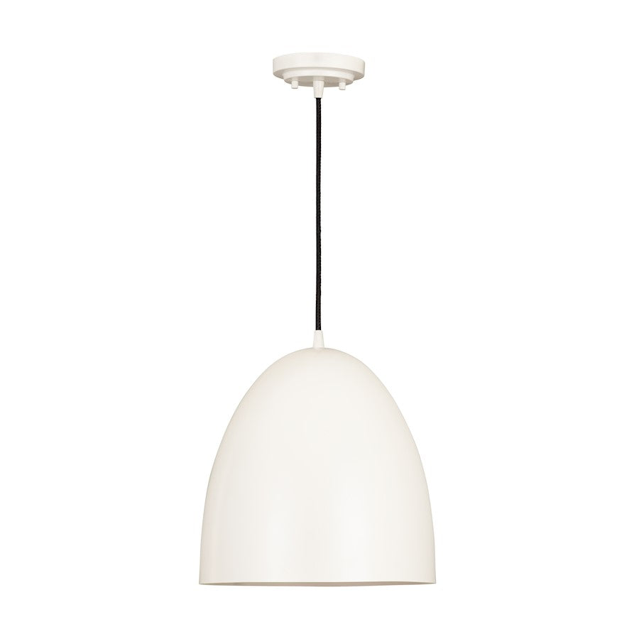 Z-Lite Z Studio Dome 1 Light 12" Pendant, Matte White - 6012P12-SWH