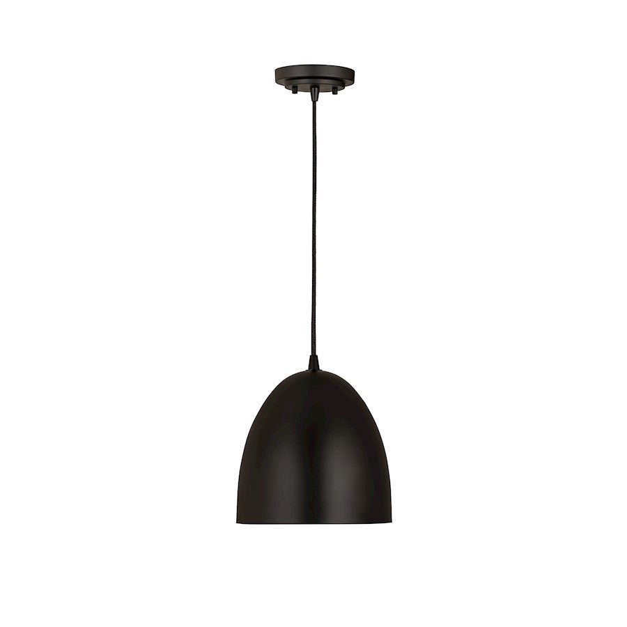 Z-Lite Z Studio Dome 1 Light 9.50" Pendant, Matte Black - 6012P9-SBK