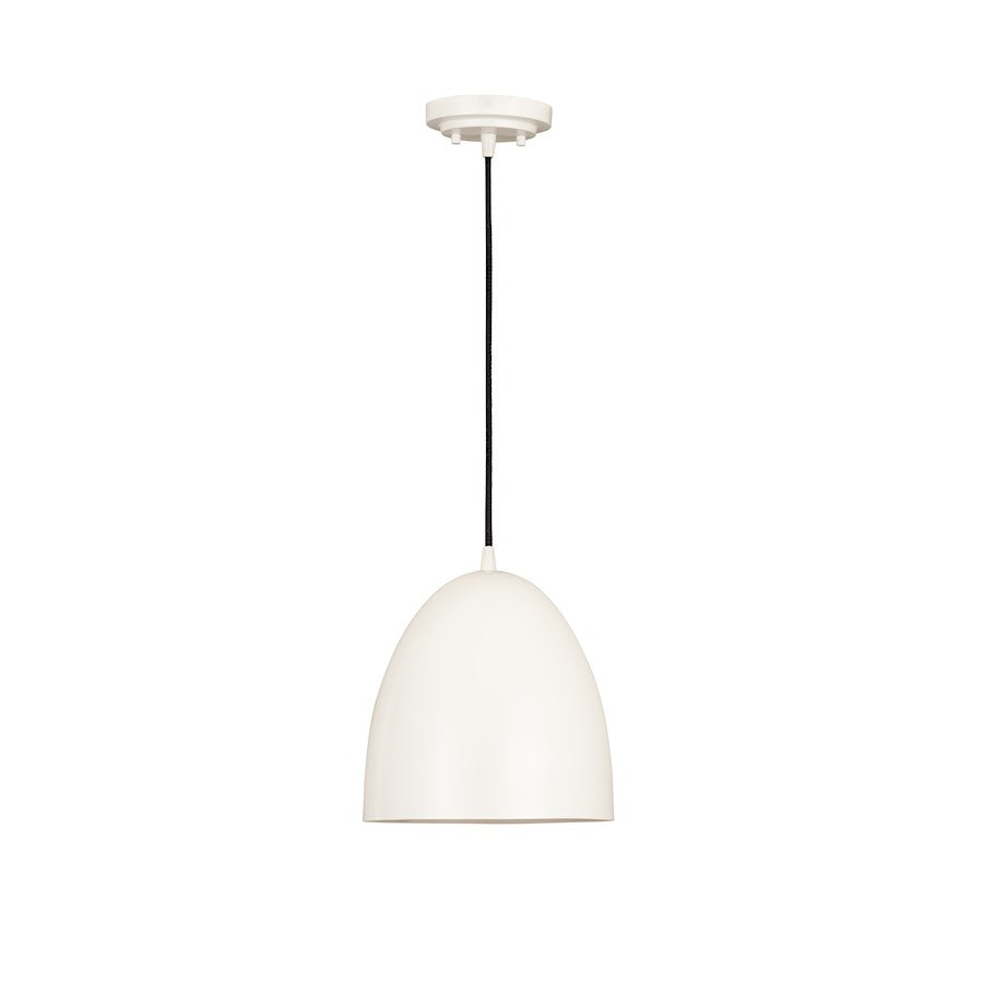 Z-Lite Z Studio Dome 1 Light 9.50" Pendant, Matte White - 6012P9-SWH