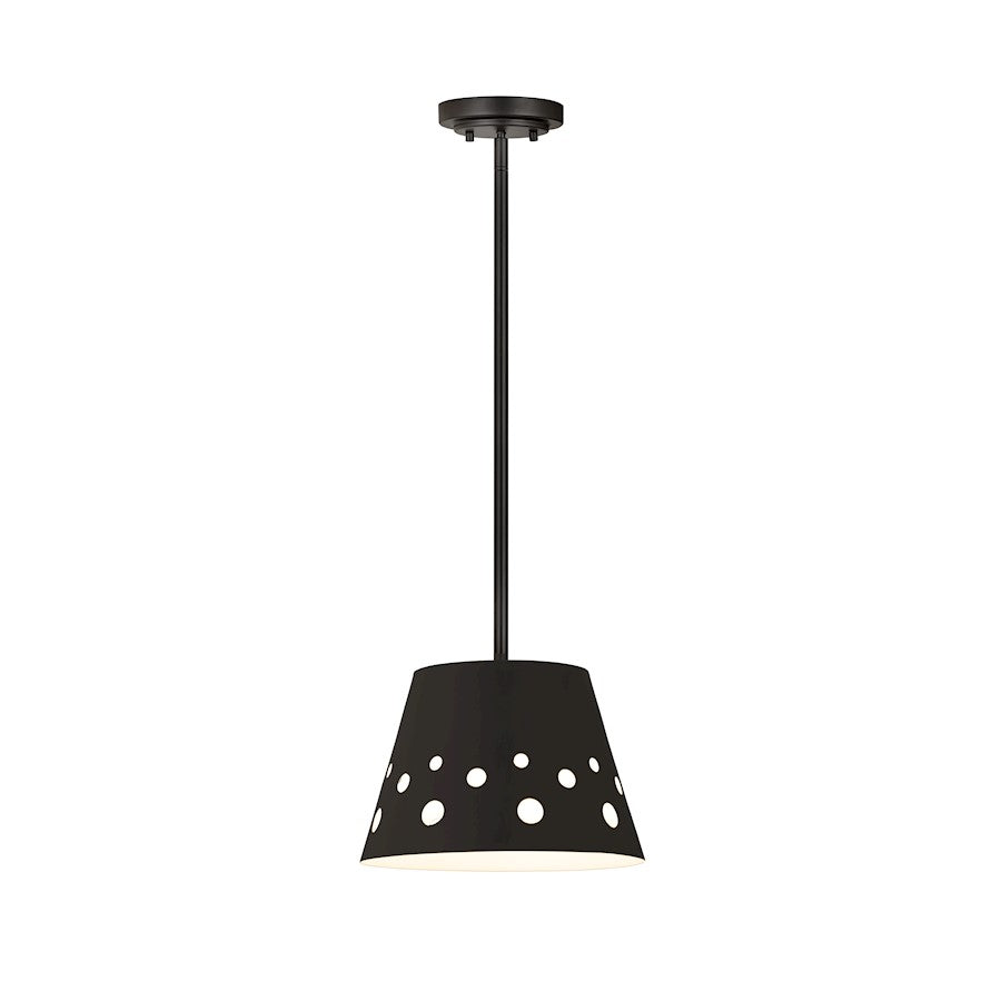 Z-Lite Katie 1 Light 12" Chandelier, Matte Black - 6014-12MB