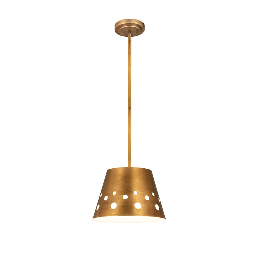 Z-Lite Katie 1 Light 12" Chandelier, Rubbed Brass - 6014-12RB