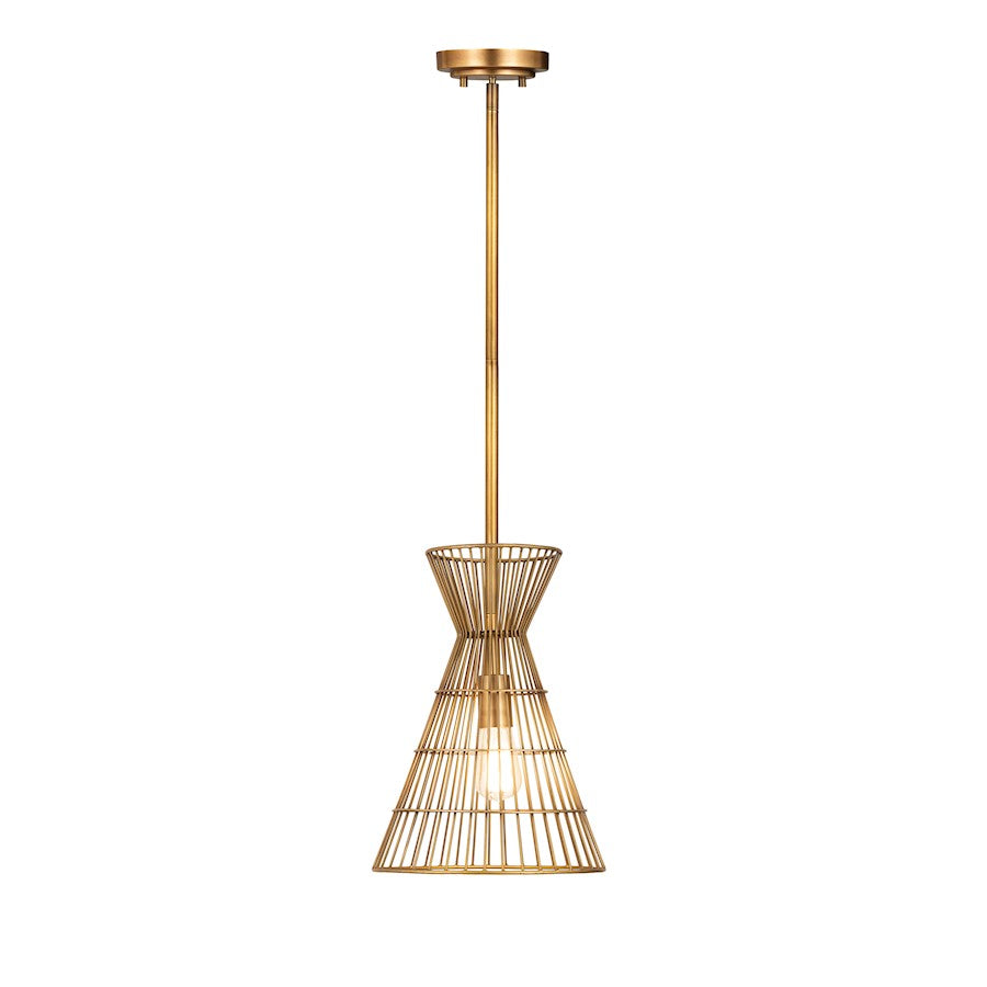 Z-Lite Alito 1 Light Mini Pendant, Rubbed Brass - 6015MP-RB