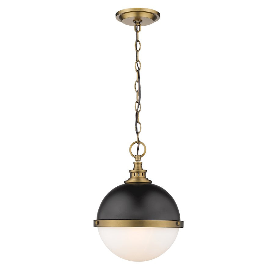 Z-Lite Peyton 2 Light Mini Pendant, Black/Bronze/Opal Etched - 619MP-MB-FB