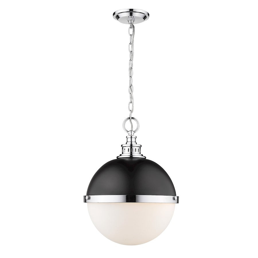 Z-Lite 2 Light Peyton 14" Pendant, Matte Black/Chrome - 619P14-MB-CH