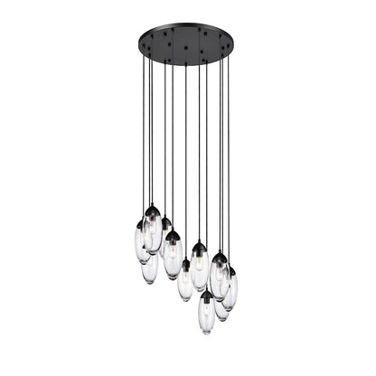 Z-Lite Arden 11 Light Chandelier, Matte Black/Clear - 651P-11R-MB