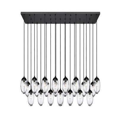 Z-Lite Arden 23 Light Chandelier, Matte Black/Clear - 651P-23L-MB