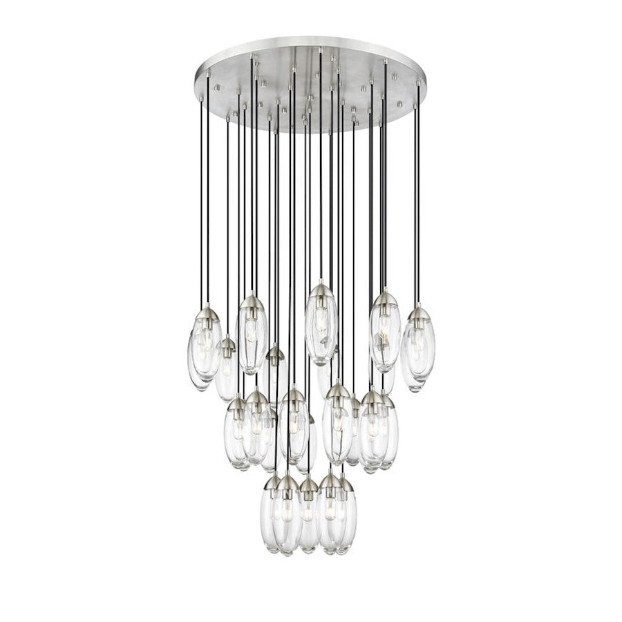 Z-Lite Arden 27 Light Chandelier, Brushed Nickel/Clear - 651P-27R-BN