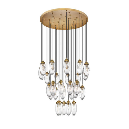 Z-Lite Arden 27 Light Chandelier, Rubbed Brass/Clear - 651P-27R-RB